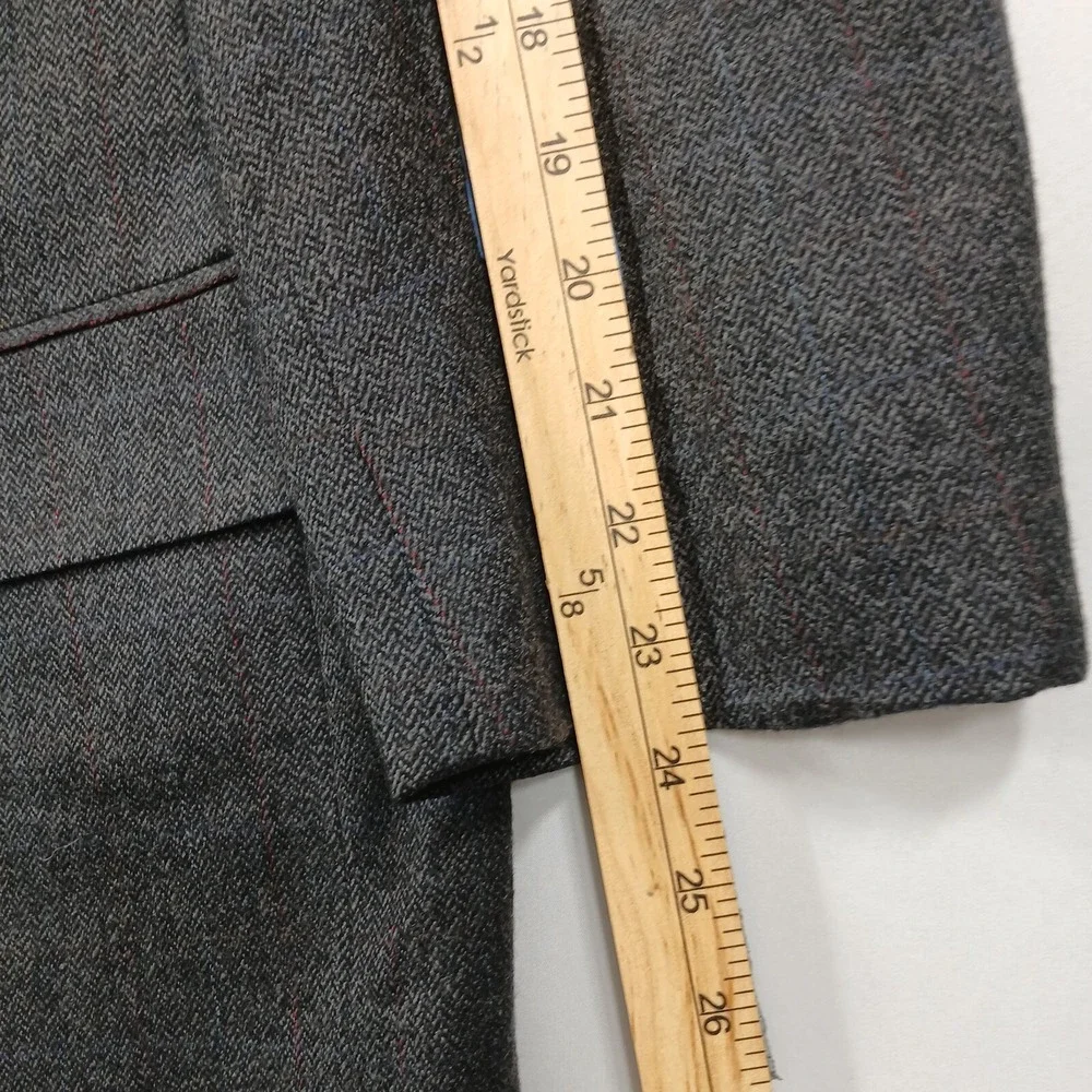 Club Room Cashmere Blend Sport Coat Mens 46S 46R‎ Grey Herringbone Windowpane